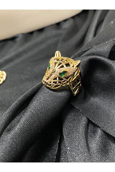 Passionis Jewelry خاتم حجر الزركون على شكل رأس الذئب