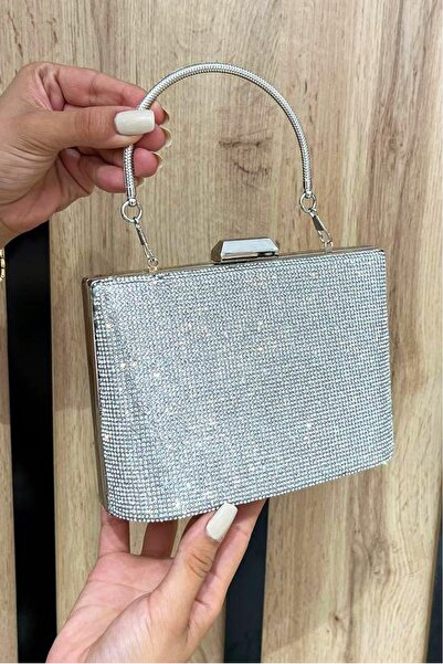 GUİZA Geantă de umăr pentru nuntă, logodnă, seară, cu curea cu lanț, clutch p...