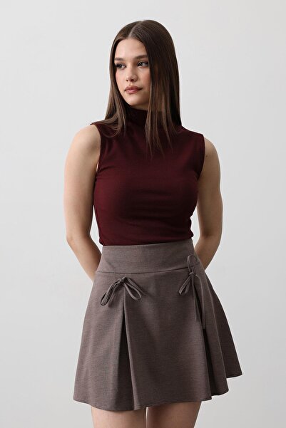 Genel Markalar KLESA KADIN KURDELA DETAYLI ŞORTLU MİNİ ETEK
