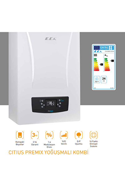 Eca Citius Premix 24 Kw Tam Yoğuşmalı Kombi (baca Dahil)