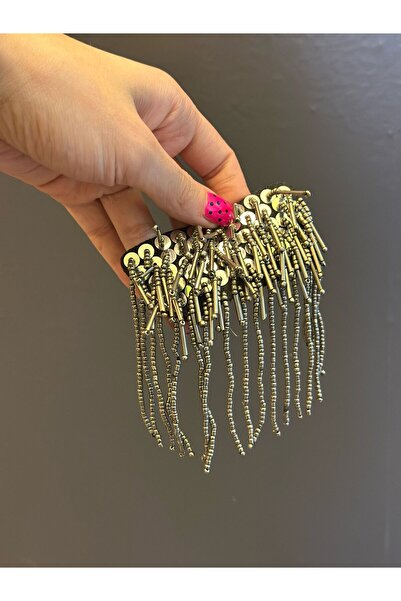 Gönülden Tasarım Smoked Bead Pendant Tassel Epolet Arma Sewing Accessory 10X5 cm