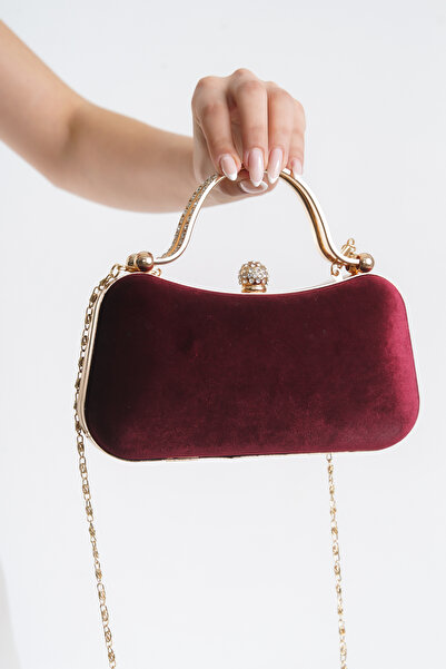 Famels Geantă pentru rochie de seară pentru femei, din catifea de mătase, de ...