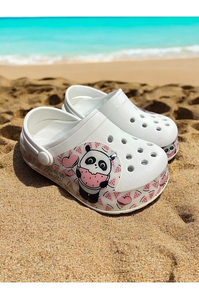 Cozi company Children's Panda Patterned Non-Slip Sole Daily Pool Beach School Girls Slippers