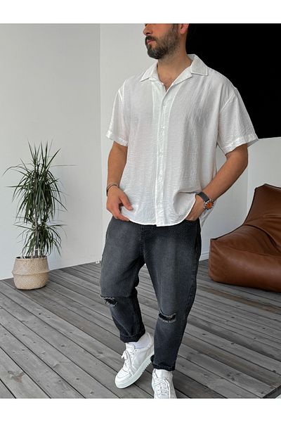 BYBASICMAN White Strawberry Fabric Shirt G-5224