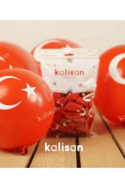 Çemrek Süs Parti بالون هلال ونجمة 100 عبوة كاليسان 12 بوصة