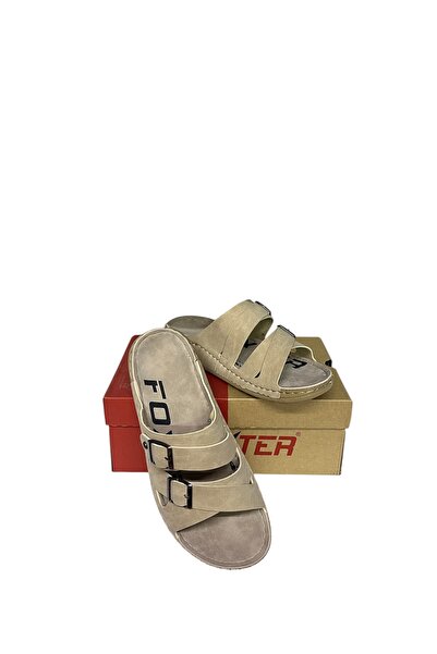 Foxter Beige Buckle Slippers