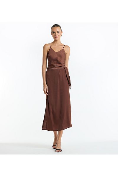 BCBG SATIN STRAPPY DRESS