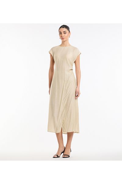 BCBG SOLID CRINKLE DRESS