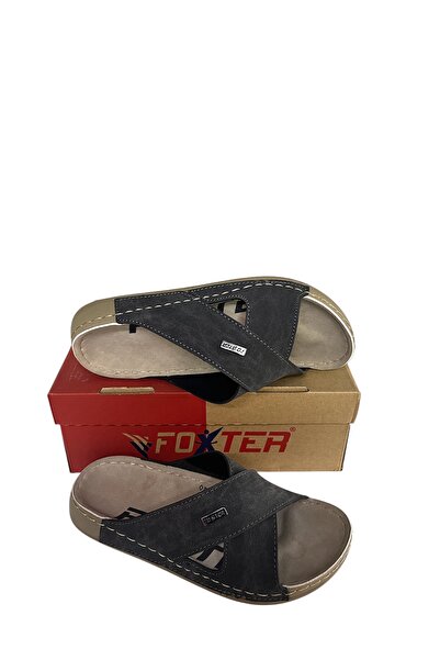 Foxter Gray Cross Slippers