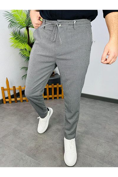 MODA Smoked Cotton Waist Drawstring Trousers