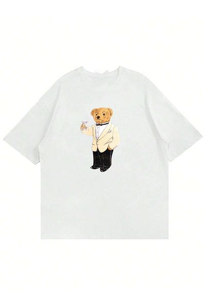 Mad&Calf Μπλουζάκι Unisex Business Teddy με στάμπα με λαιμόκοψη