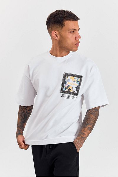 İLKCET MODA Men's Oversize Printed T-shirt