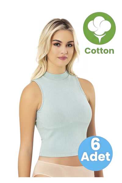 Tezzgelsin Жіночий 6-панельний кроп-топ з рибальським коміром, підкладкою та ...