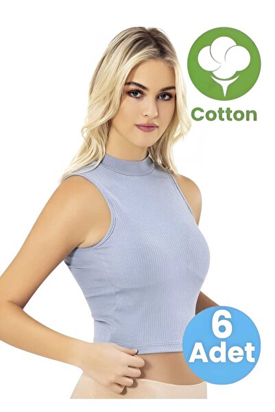 Uniquetrenders Жіночий 6-панельний рибальський комір з ребрами, напівмайочка з підкладкою та кроп-бюст