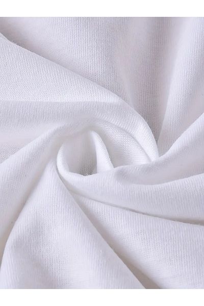 WOODROFFE Γυναικείο μπλουζάκι Oversize, Λευκό Μαύρο με V λαιμόκοψη και χαλαρό