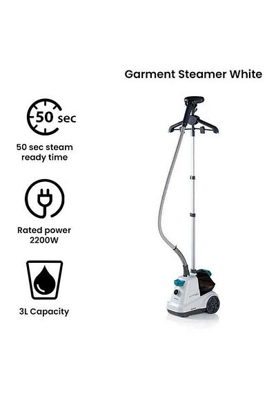 ARIETE Professional Garment Steamer 2200W, 4 Steam Level, 45g/min Steam, Telescopic Pole, 3Ltr Tank.