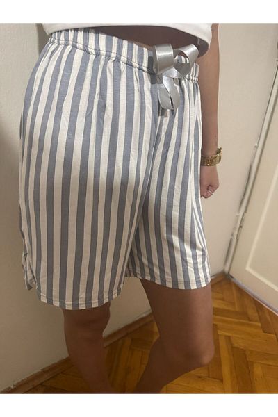 BAHHAR PANTALONI MINI DE VISCOSĂ, FĂRĂ Buzunar, CU DUNĂRI GRI