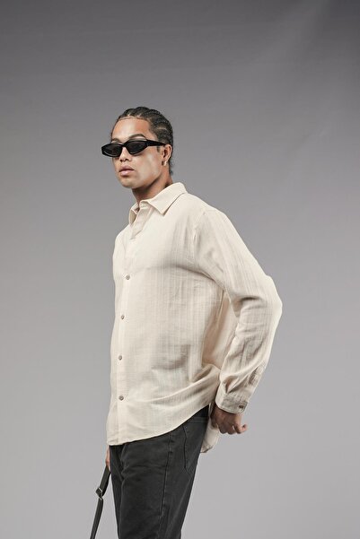 king brich Μακρυμάνικο μασίφ λινό πουκάμισο