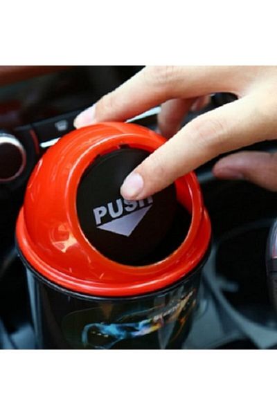sky Car Interior Trash Can Red