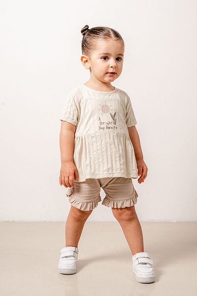 bombe Baby Kids Cotton Shorts Comfortable 2-Piece Set Fashionable Bottom Top Set
