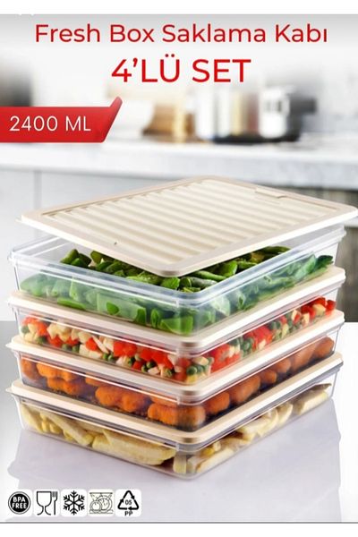 VZN Refrigerator Organizer Set Refrigerator Organizer Ice Box Storage Container Set