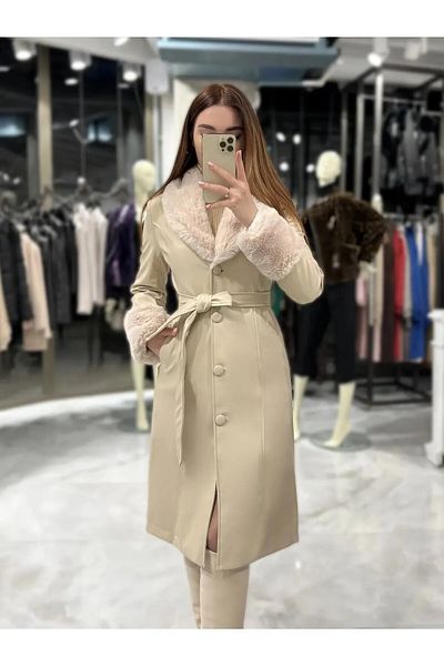 Zoe Zoe Mady Long Fur Leather Coat Hijab