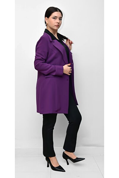 Şeker Portakalım Selinada Fashion 409 Jachetă blazer fără căptușeală violet