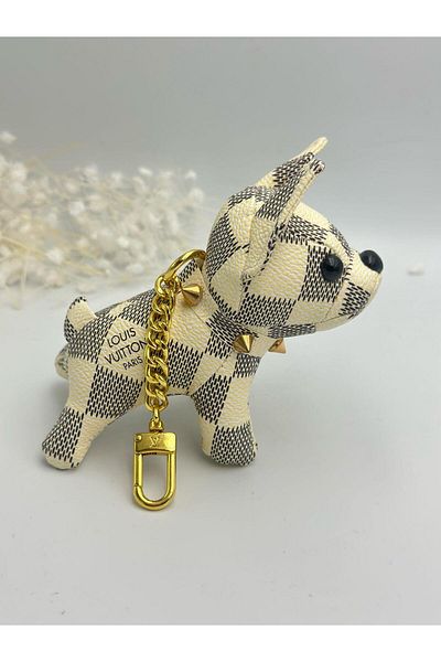 MyladyAccessoriess Geantă pentru câini bej și accesoriu pentru breloc