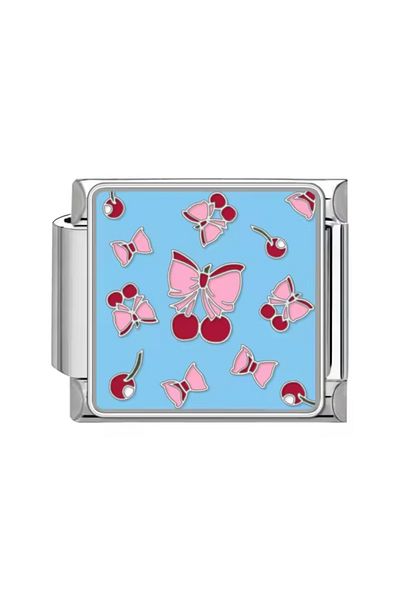 RoseCo00 Italian Steel Cherry Bracelet Charm