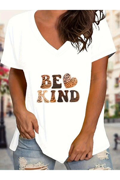 WOODROFFE Дамска черно-бяла тениска V-yahti с леопардово принтиране, голям ра...