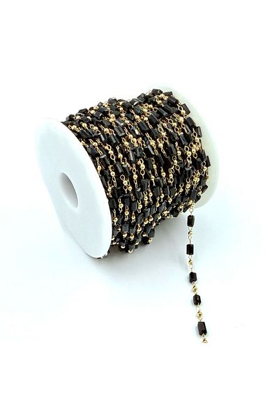 yiğit aksesuar 50cm Steel Tarnish Free Black Gold Chain Bracelet Necklace Chain Jewelry Making Supplies Chain