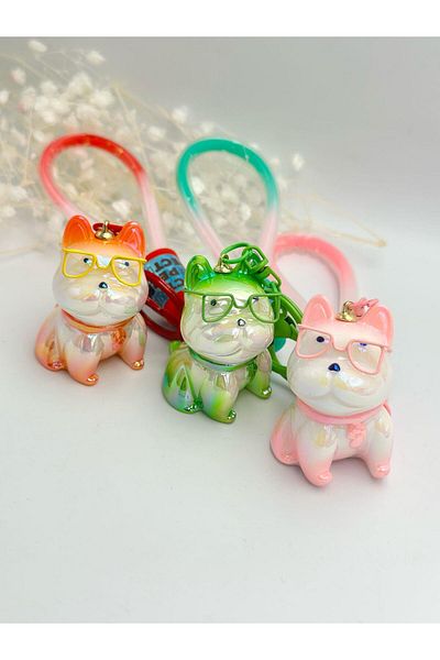 MyladyAccessoriess Green Detailed Glasses and Dog Key