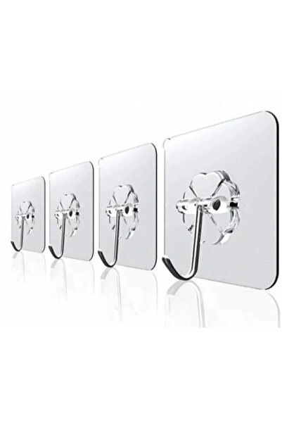 ARVALE 3 Adet Pratik Çok Amaçlı Güçlü Şeffaf Duvar Askısı Yapışkan Kancalı Mutfak Banyo Askı