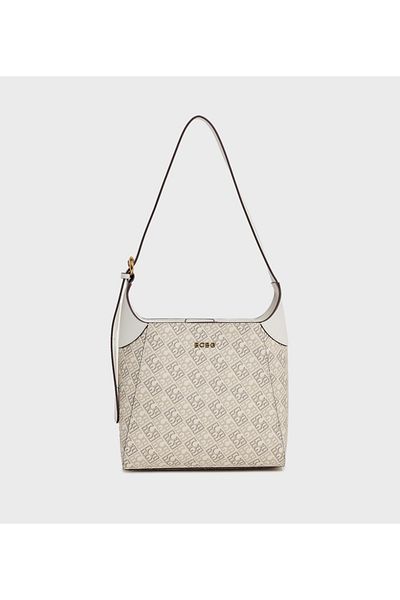 BCBG Khaki Logo Detail Shoulder Bag