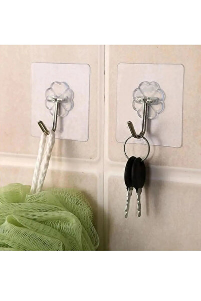 ARVALE 3 Adet Pratik Çok Amaçlı Güçlü Şeffaf Duvar Askısı Yapışkan Kancalı Mutfak Banyo Askı