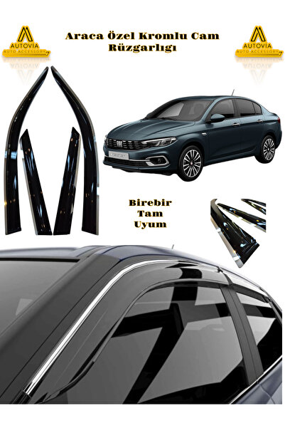 Autovia Fiat Egea HB Sedan Kromlu Cam Rüzgarlığı 4lü