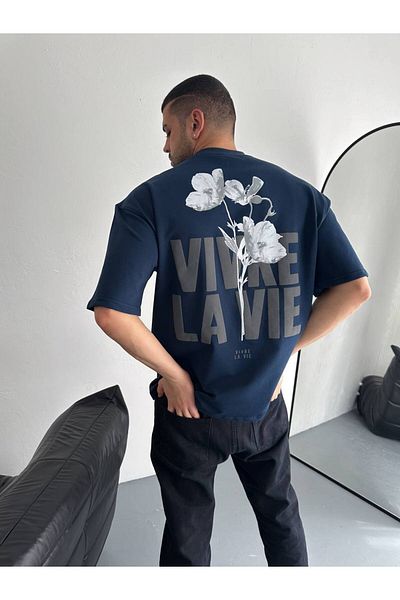 İLKCET MODA Μπλουζάκι La Vie Unisex με στάμπα Oversize