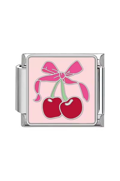 RoseCo00 Italian Steel Cherry Bracelet Charm