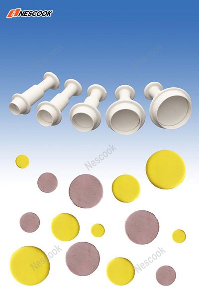 nescook 5Li Small Circle Push Cutter / Cookie Mould / Candy Dough Mould / Cookie Plunger