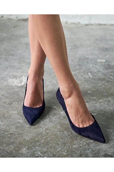 PELİN'İN AYAKKABILARI SİSTA 5 CM LACİVERT SÜET STİLETTO