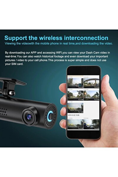 Denx داش كام كاميرا سيارة امامية واي فاي بدقة 2K