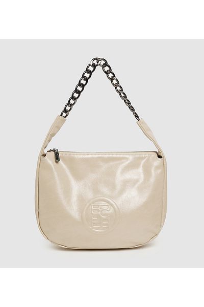 BCBG Off White Logo Detail Shoulder Bag
