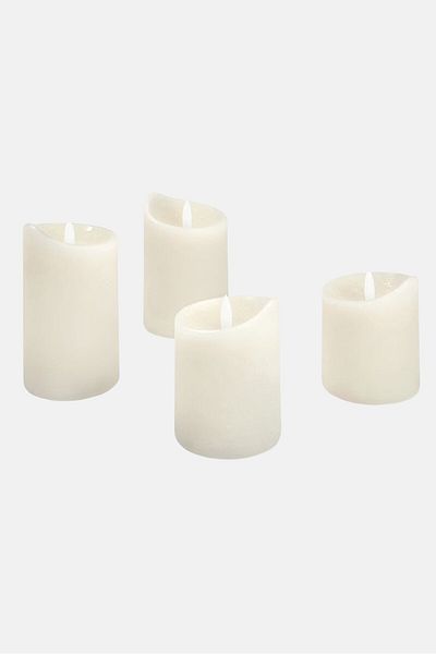 Tchibo 4 Pieces Real-wax Led Candles, White