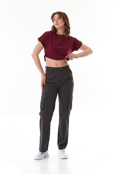 Fulla Moda Palazzo Gabardine Trousers with Cargo Pockets