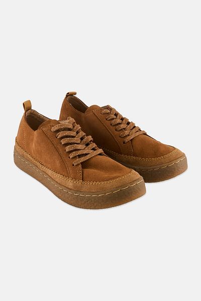 CLARKS Women Standard Barleigh Lace Up Casual Shoe, Camel Brown