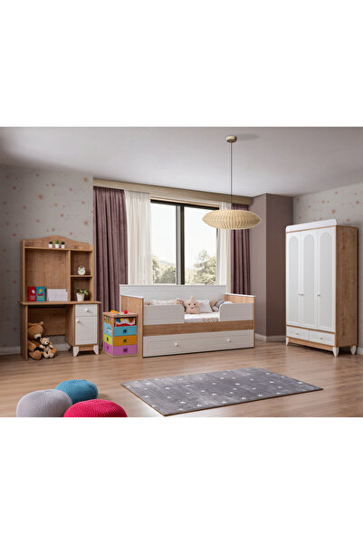 miracool Mira Meşe Sedir Çocuk Odası / Ücretsiz Kurulum / Ortopedik Yaylı Yatak Dahil