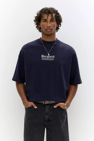 ACTIVE MODA - Men's Short Sleeve Tshirt Lored Printed Cotton Large Size Oversized Cotton