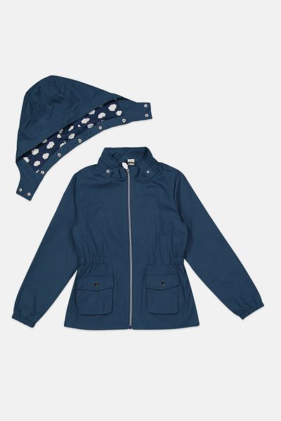 Tchibo Kids Girl Hooded Parka Jacket, Blue