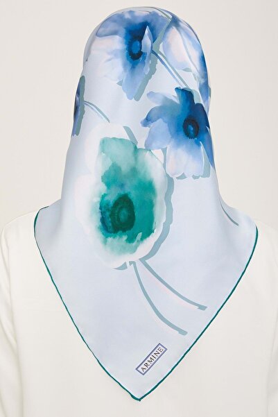 Armine DJ SAF İPEK EŞARP (SURA İPEK ) 9105DT -04 MAVİ