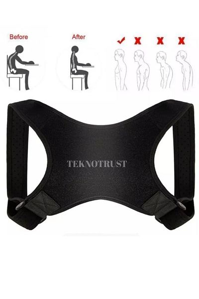 teknotrust Posture Corrector Back and Shoulder Brace Adjustable Postura Corset Lumbar and Upright Posture Support - Unisex